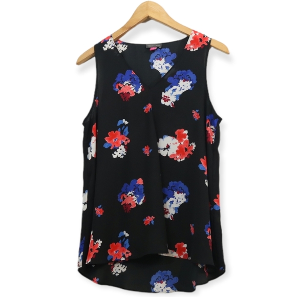 Vince Camuto Chiffon Floral Sleeveless Top - Picture 1 of 8